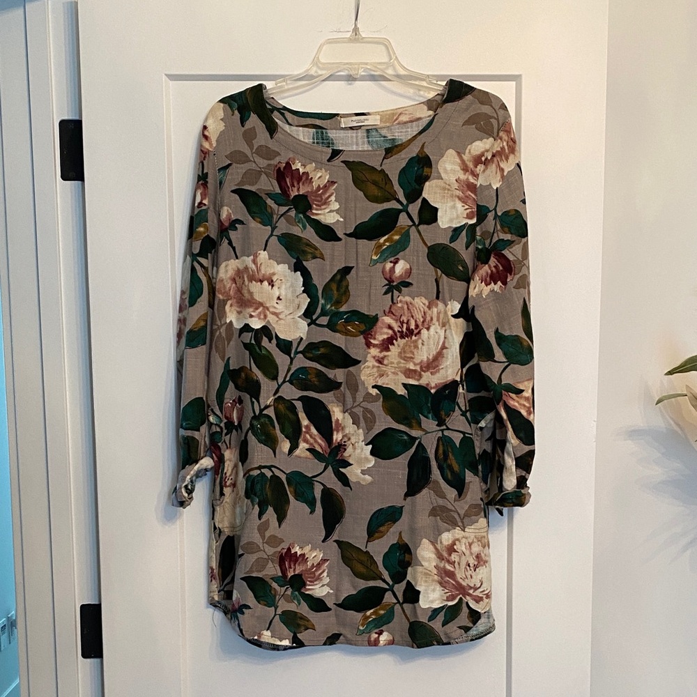 Oversized Floral Print Women's Dress